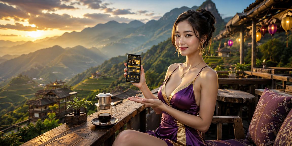 Người chơi đặt cược thể thao trên điện thoại tại quán cà phê ở Sapa